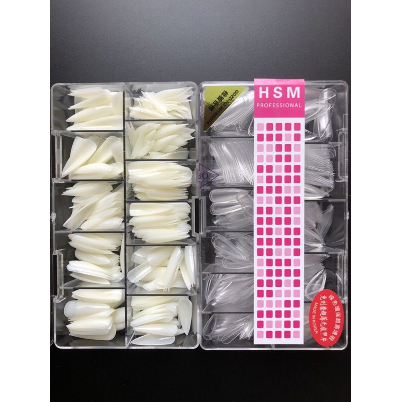 [ HSM CHÍNH HÃNG ] Móng Úp Tay, Móng Hsm Fom Nhọn Dài ( Hộp 500pcs)